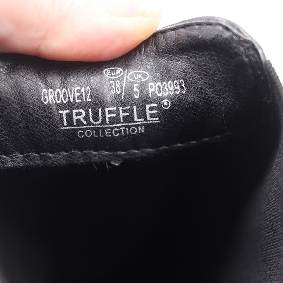 Truffle Collection Groove 12 Black Ultra High Platform Heel Chelsea Boots EU 38 - Picture 9 of 12